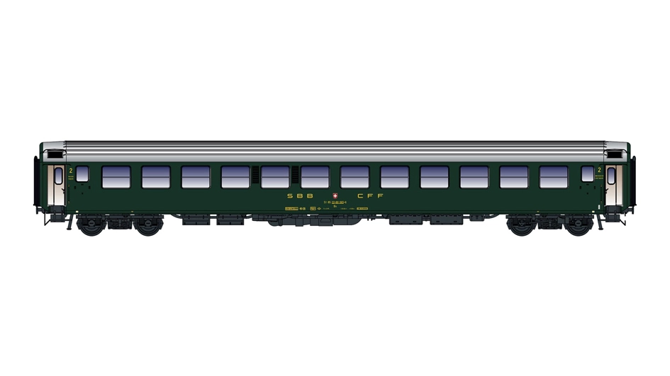 Carrozza UIC-X SBB Bm verde logo vecchio