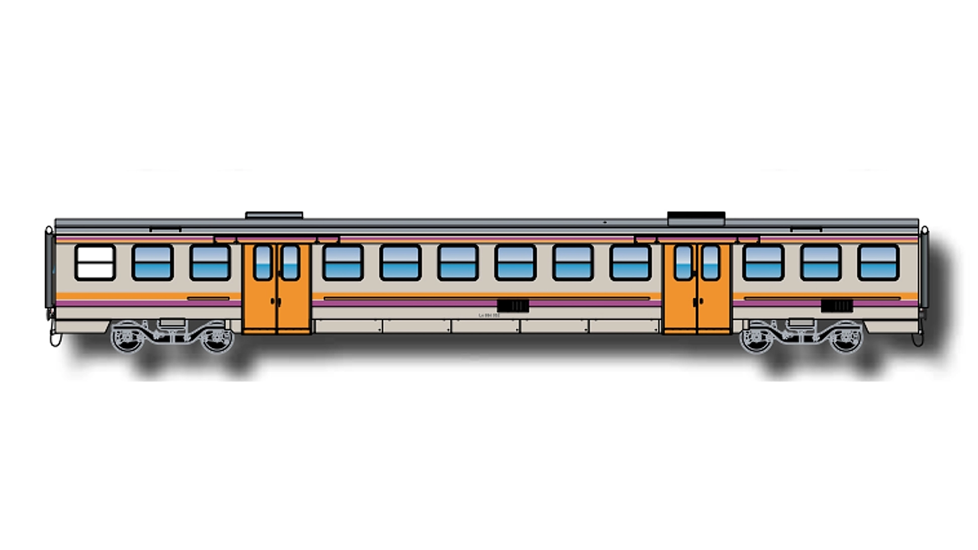 Carrozza rimorchiata Le 884 FS livrea MDVC