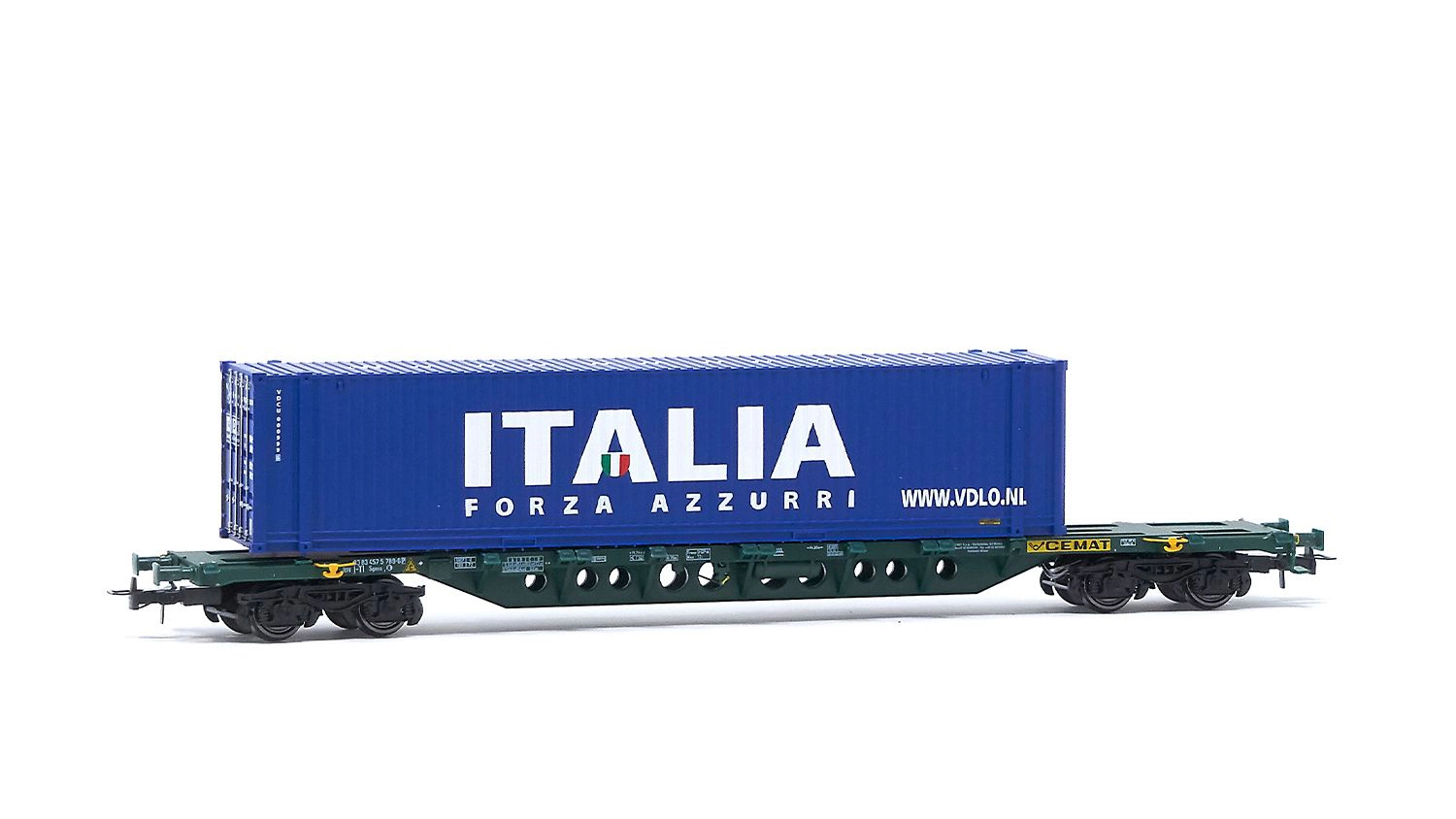 Carro Tipo Sgns CEMAT con container Italia