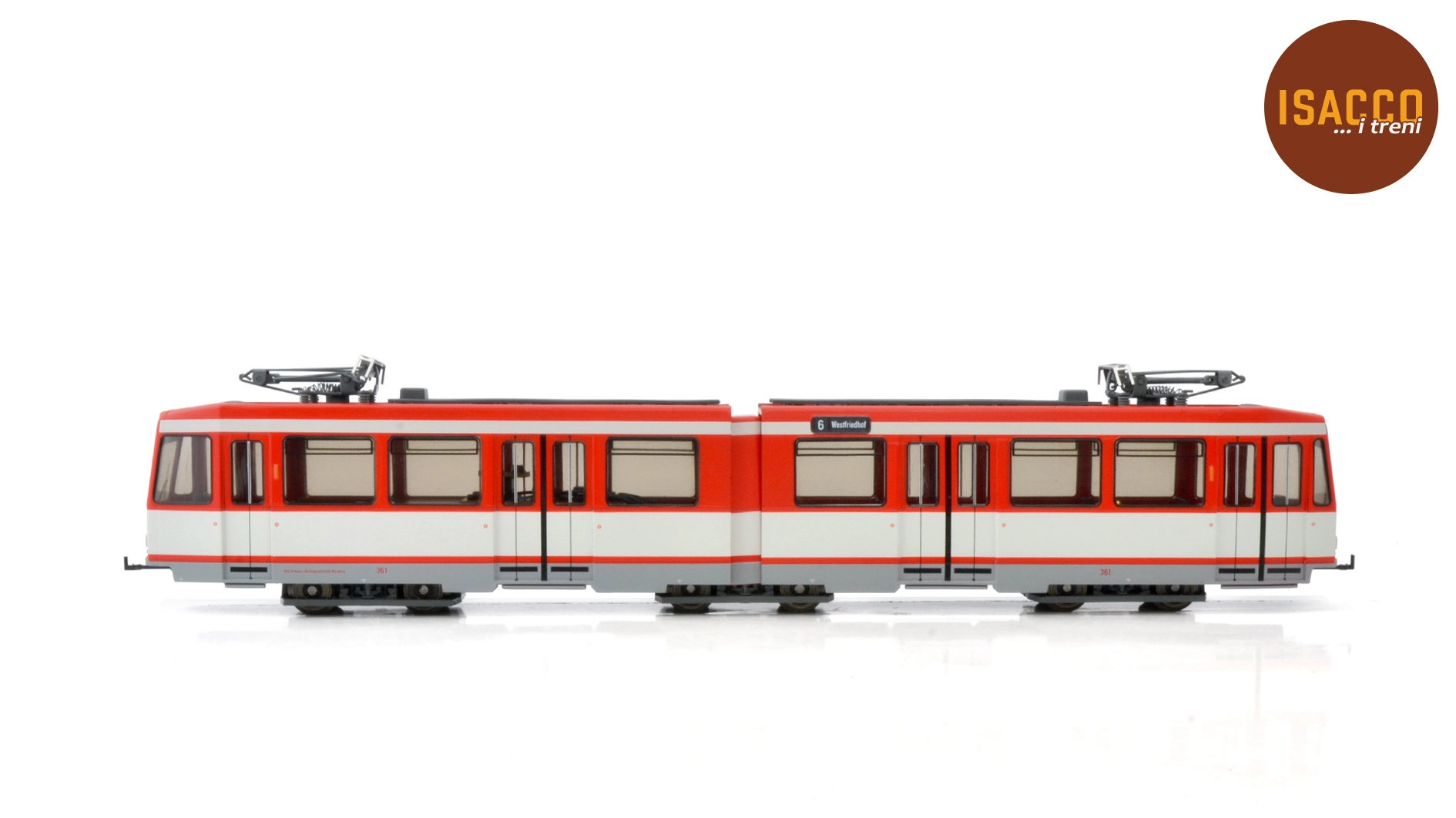 Tram M6 versione Norimberga livrea rosso/bianco