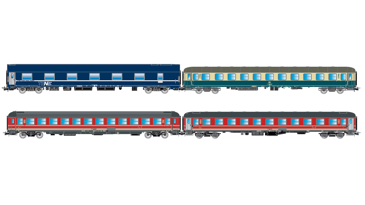 Set 4 carrozze "Italien-Holland Express"