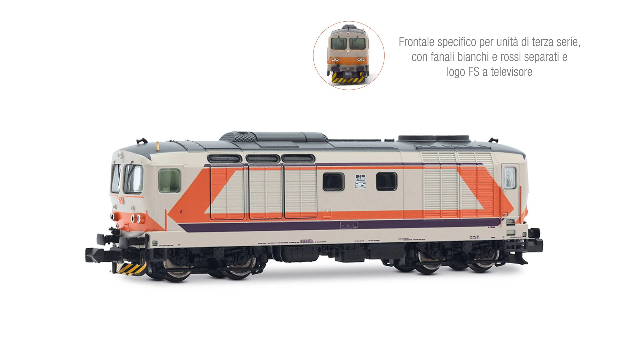 Locomotiva D 445 terza serie (FS) livrea MDVC