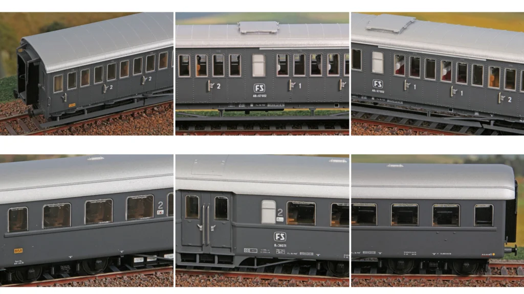 Set 2 carrozze (FS) 1951R e 1949R grigio ardesia