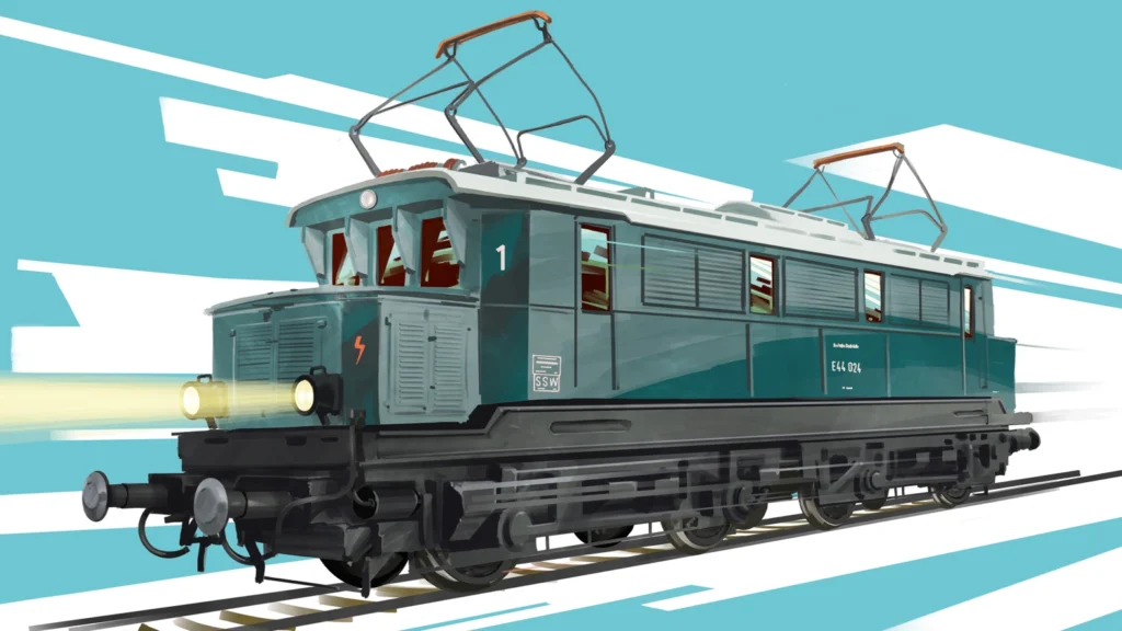 Locomotiva E 44 024 (DRG) livrea blu grigiastro