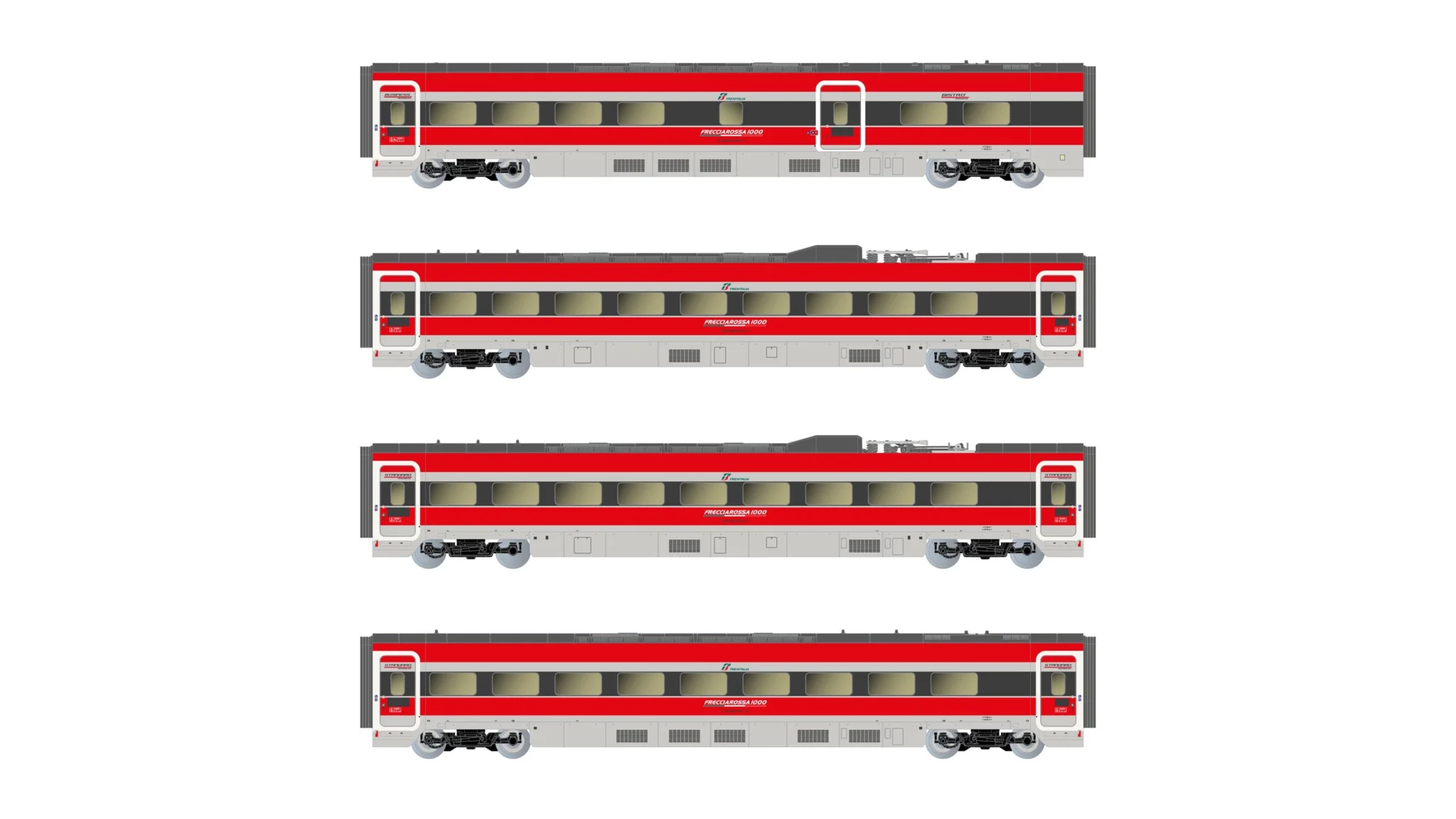 Set 4 carrozze “Frecciarossa 1000” (TI) “Ducati”