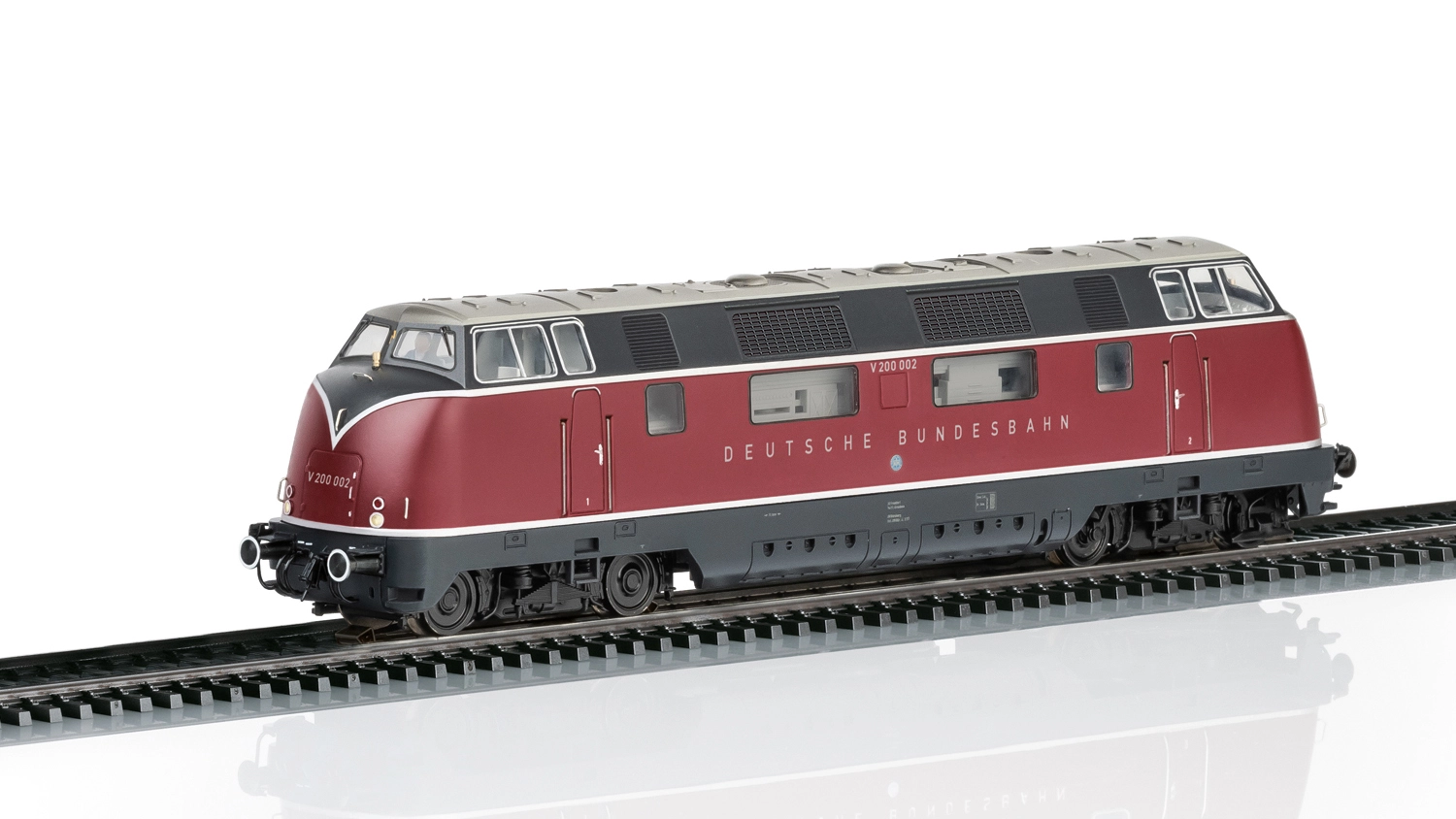 La locomotiva V 200.002 (DB) rosso/grigio